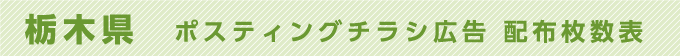 栃木県 ポスティングチラシ広告 配布枚数表