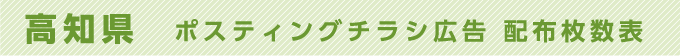 高知県 ポスティングチラシ広告 配布枚数表