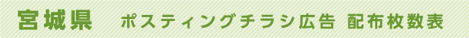 宮城県 ポスティングチラシ広告 配布枚数表