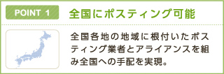 POINT 1 全国にポスティング可能