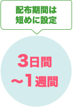 配布期間は短めに設定